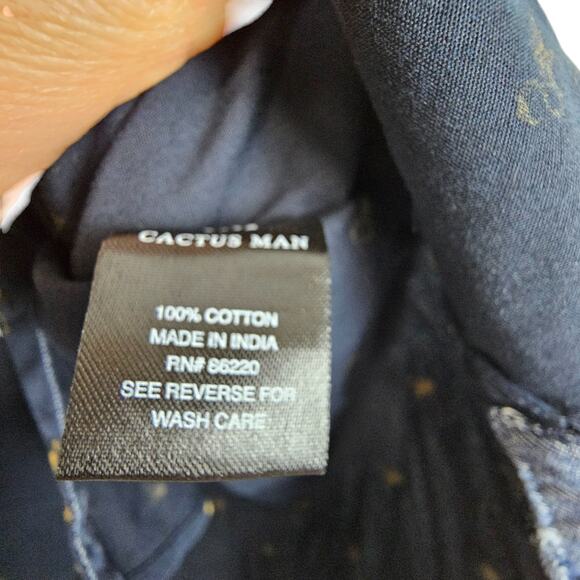 Cactus Man Ricky Singh Shirt Cactus Man Ricky Singh Button Down Shirt M Blue NEW - Picture 5 of 9